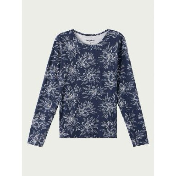 Hang Ten Other - Hang Ten Solara Floral Long Sleeve Crewneck UPF 50+ Sun Tee Navy Large